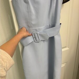Amanda Uprichard Strapless Light Blue Dress